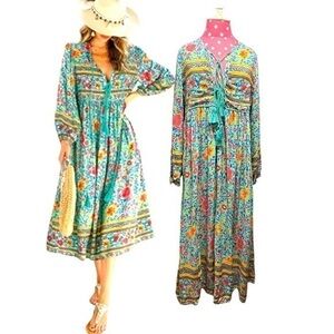R. Vivimos Bohemian Floral Dress